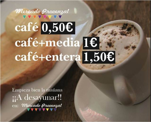 Café A 0’50 €, desayuno low cost de calidad en Mercado Provenzal